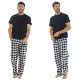 HT239 Men's Foxbury Jersey Short Sleeve T-Shirt & Woven Check Pants - (24pcs)