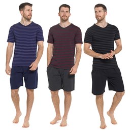 HT331C Mens Tom Franks Striped Jersey T-Shirt & Shorts Set