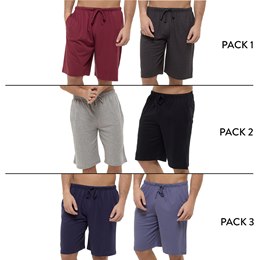 HT565 Mens TF Knitted Jersey Twin Pack Cotton Mix Lounge Shorts