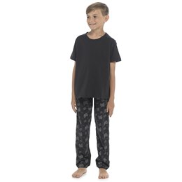 LN027 Boy's Foxbury Plain Top and Game AOP Bottoms - Black-