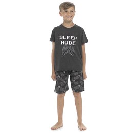 LN030 Boy's Foxbury Gaming Top & Shorts Set - Charcoal -