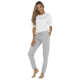 LN1364GY Ladies Slim Fit Jogger Brushed inside - Grey Marl