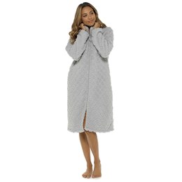 LN1440 Ladies Diamond Quilted Zip Through Robe