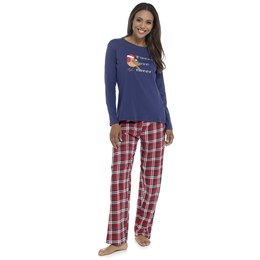 LN1442 Ladies Robin Print Jersey Pyjama Set