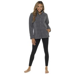 LN1467DGY Ladies Zip Up Fleece Jacket - Dark Grey