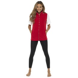 LN1468RD Ladies Zip Up Fleece Gilet - Red