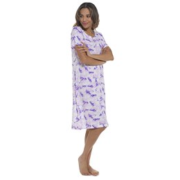 LN1610 Ladies Wolf & Harte Jersey Nightie Tie Dye Print With Embroidery to Front