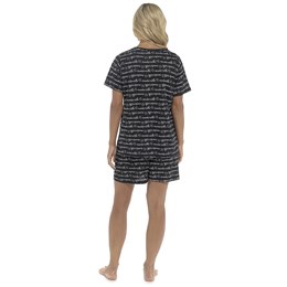 LN1614 Ladies  Follow That Dream Maternity Printed Jersey Pyjama Shorts Set -Black
