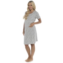 LN1615 Ladies Maternity Jersey All Over Print Nightie