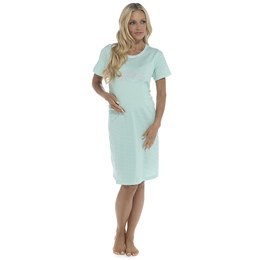 LN1617 Ladies Follow that Dream Maternity Printed Stripe Jersey Nightie