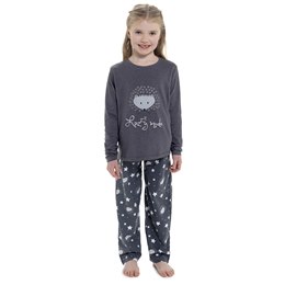 LN254 Girls Foxbury Jersey Hedgehog Print Pyjama Set