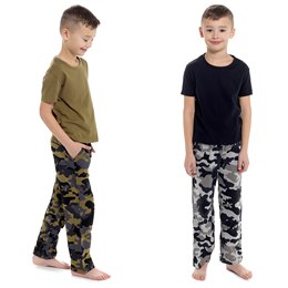 LN255 Boys Camo Print Jersey Pyjama Set