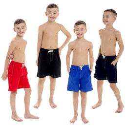 LN292 Boys Contrast Thread Detail Swimshort