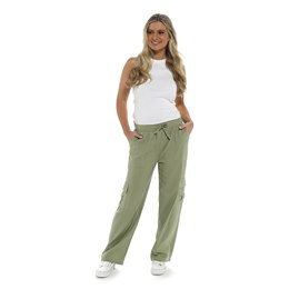 LN343 Ladies Linen Blend Utility Trouser in Light Khaki