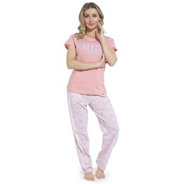 LN443 Ladies Jersey Short Sleeve Pyjama Set - Blossom & Star Print