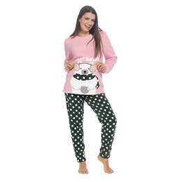 LN479 Ladies Sharpa Fleece Polar Bear Applique and Polar Fleece AOP Pants