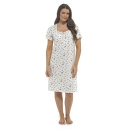 LN501 Ladies Floral AOP Cotton Classic Nightie - Pink