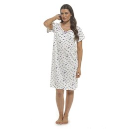 LN502 Ladies Floral AOP Cotton Classic Nightie - Lilac