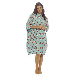 LN555 Ladies Oversized AOP Nightie  - Blue with Melon Print - One Size