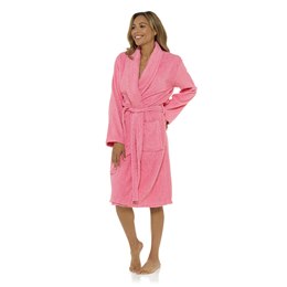 LN566PK Ladies Towelling Robe - Pink