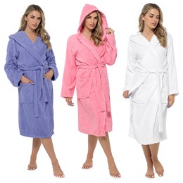 LN587A Ladies Hooded Towelling Robe