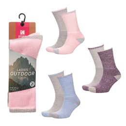 SK1015 Ladies 2 Pack Outdoor Socks