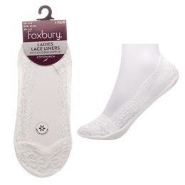 SK1027WH Ladies Lace White Liners