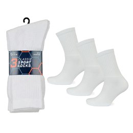 SK102A Mens 3 Pack White Sport Socks