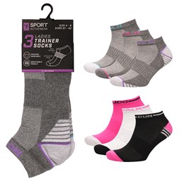 SK1040 Ladies 3Pk Sports Trainer Socks