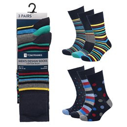 SK1048 Men's 3 Pack Design Non - Elastic Socks -