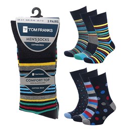 SK1048A Men's 3 Pack Design Non - Elastic Socks -