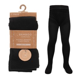 SK1117 Girls Bamboo Tights in Black - 11 - 12 Years