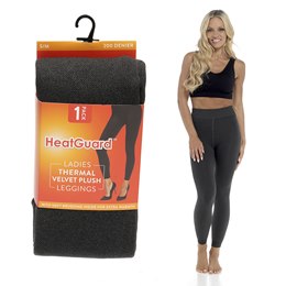 SK1160 Ladies Jacquard Velvet Plush Thermal Leggings - GREY