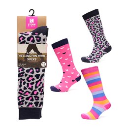 SK1163 Ladies Design Wellington Boot Socks