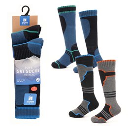 SK1168 Boys 2pk Thermal Ski Socks
