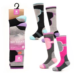 SK1169 Girls 2pk Thermal Ski Socks