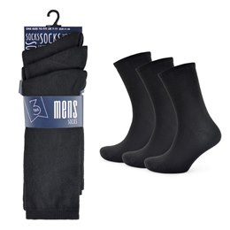 SK118BK Mens 3 Pack Classic Black Socks