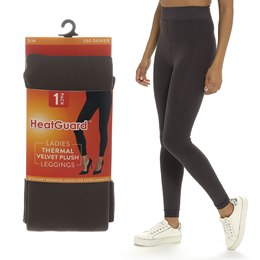 SK1245CH Ladies Charcoal Velvet Plush Leggings