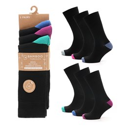 SK1336 Mens 3Pk Bamboo Heel & Toe Socks