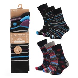 SK1337 Mens 3Pk Bamboo Design Socks