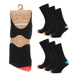 SK1338 Mens 3pk Bamboo H&T Non Elastic Socks