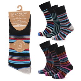 SK1339 Mens 3pk Bamboo Design Non Elastic Socks