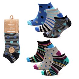 SK1341 Mens 3pk Bamboo Design Trainer Socks