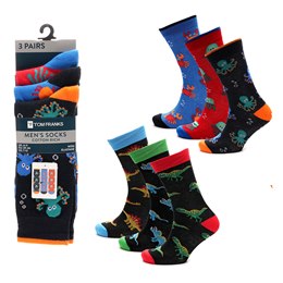 SK1352 Mens 3 Pack Novelty  Socks