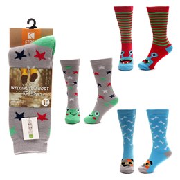SK1359 Kids 1pr Novelty Wellington Boot Socks
