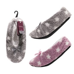 SK1424 Ladies Star Design Slipper Socks with Grip Sole