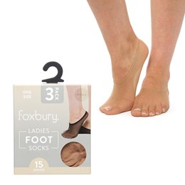 SK1464 Ladies 3pr Nude 15 Denier Footlet