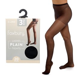 SK1472 Ladies 3pk - Black - X-Large - 20 Denier Tights
