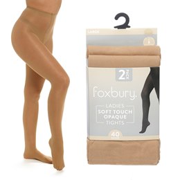 SK1483 Ladies 2pk - Nude - Large - 40 Denier Tights