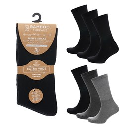 SK1541 Mens 3pk Bamboo Extra Wide Socks